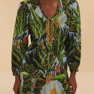 Blue Amazonia Forest Mini Dress. NWT. Med